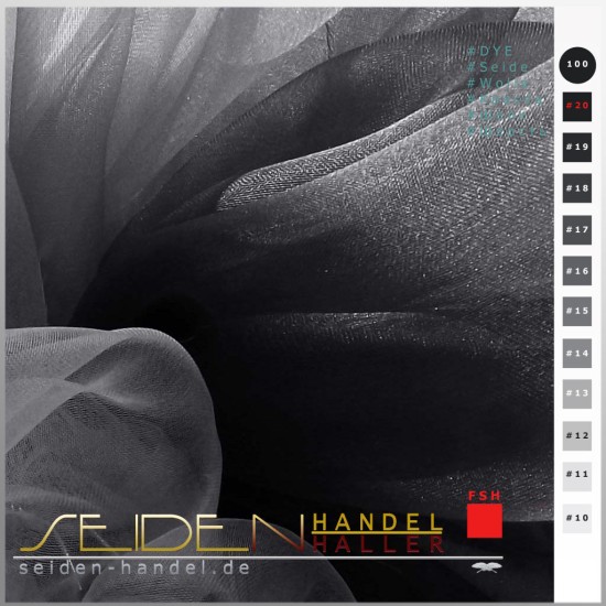 Seidenstoff Organza 2.8, 138cm, Black Meteorite