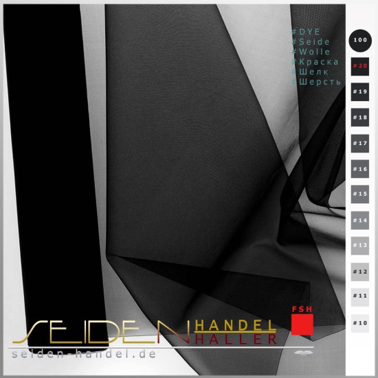 Seidenstoff Organza 05 optisch weiss, 136cm, Black Meteorite