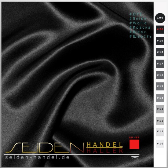 Seidenstoff Crepe Satin 40, 140 cm, 3,00m-Coupon, Black Meteorite