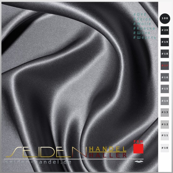 Seidenstoff Crepe Satin 12.5, Craced Gray