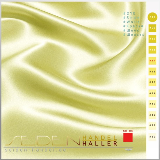 Seidenstoff Crepe Satin 30, Rapsfeld gelb