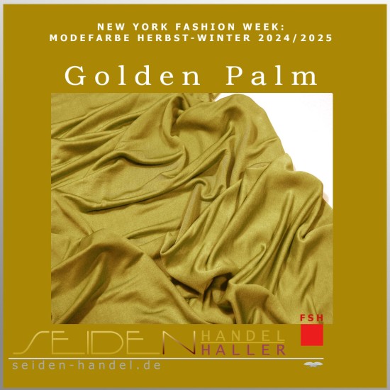Strickschlauch Singlejersey, 120g/m, 3m-Coupon, Trendfarbe Golden Palm