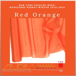 Meterware Luxus Ponge 04, 92cm, Trendfarbe Orange Red