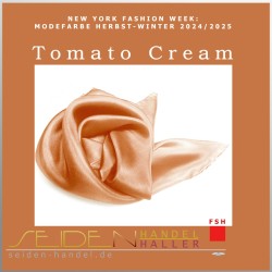 Seidentuch Luxus Ponge 4.2, Format: 35 x 35cm, Trendfarbe Tomato Cream