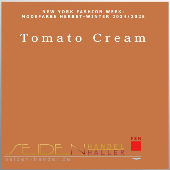Seidentuch Luxus Ponge 4.2, Format: 90 x 90cm, Tomato Cream