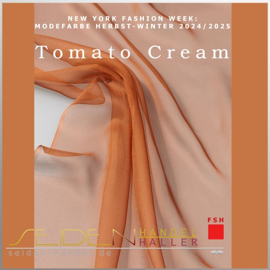 Meterware Chiffon 4.5, 90cm, in Trendfarbe Tomato Cream