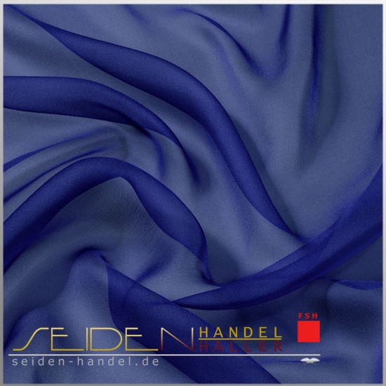 Meterware Chiffon 4.5, 90cm, 3m-Coupon, blau