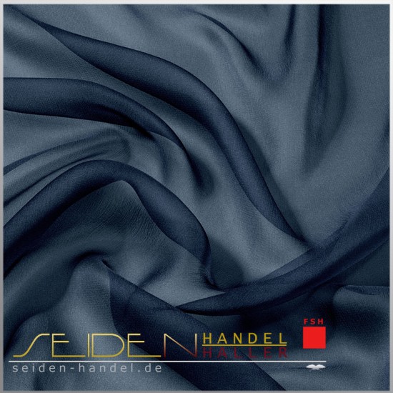 Meterware Chiffon 4.5, 90cm, 3m-Coupon, blau