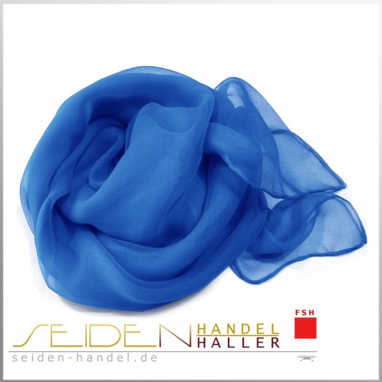 Seidentuch Chiffon 4.5, 75 x 75cm, Blau