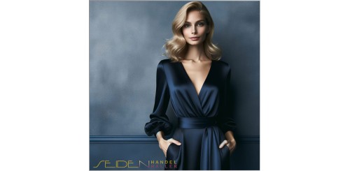 Seidensatin Dunkelblau