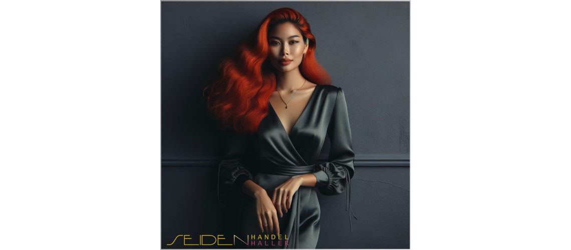 Seidensatin Schwarz und Dunkelgrau