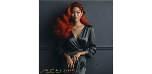 Seidensatin Schwarz und Dunkelgrau