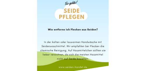 Flecken aus Seide entfernen