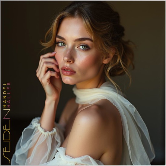 Seidentuch Chiffon 4.5, 45 x 45cm, naturweiss