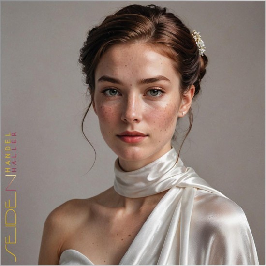 Grosser Crepe de Chine-Damenschal, naturweiss