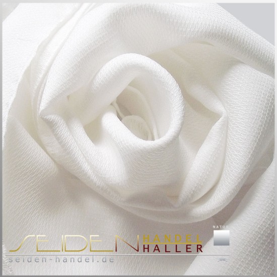 Seidenschal Georgette Jacquard 11, 45 x 180cm, naturweiss