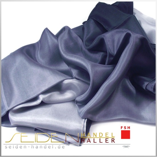 Seidenschal Ponge 05, 110 x 220cm, nachthimmelblau-weiss