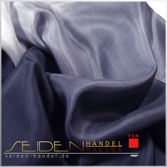 Seidenschal Ponge 05, 110 x 220cm, nachthimmelblau-weiss