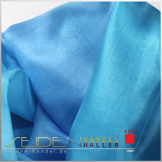 Seidenschal Ponge 05, 45 x 150cm, blau-türkis