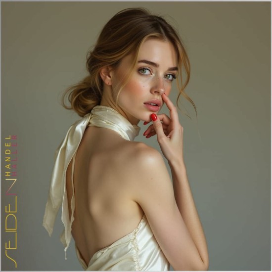 Seidenschal Crepe Satin 16.5, 28 x 140cm, naturweiss