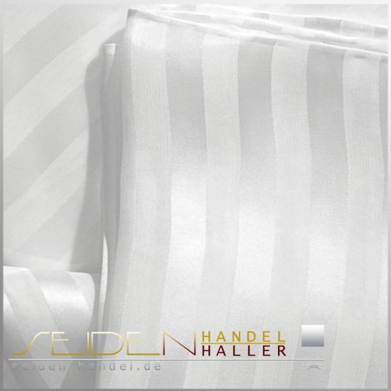 Seidenschal Streifensatin 11, 45 x 180cm, naturweiss