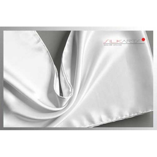 Seidenschal Crepe Satin 12.5, 28 x 130cm, naturweiss