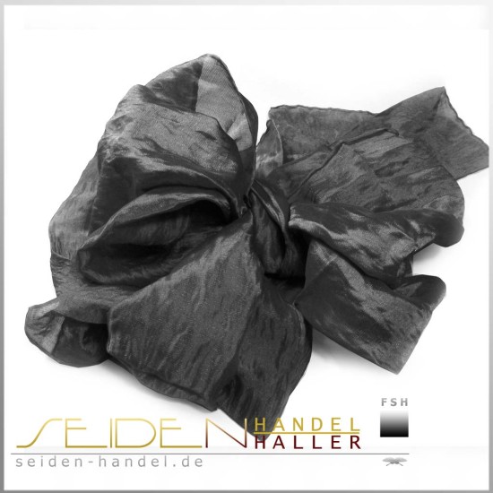 Schal Metallic Dobby Silk, 32 x 160cm, schwarz