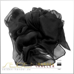 Seidenschal Silk Etamine 06, Format: 55 x 180cm, schwarz