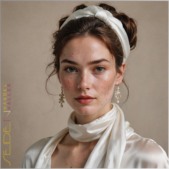 Seidenschal Crepe de Chine 08, 45 x 160cm, naturweiss