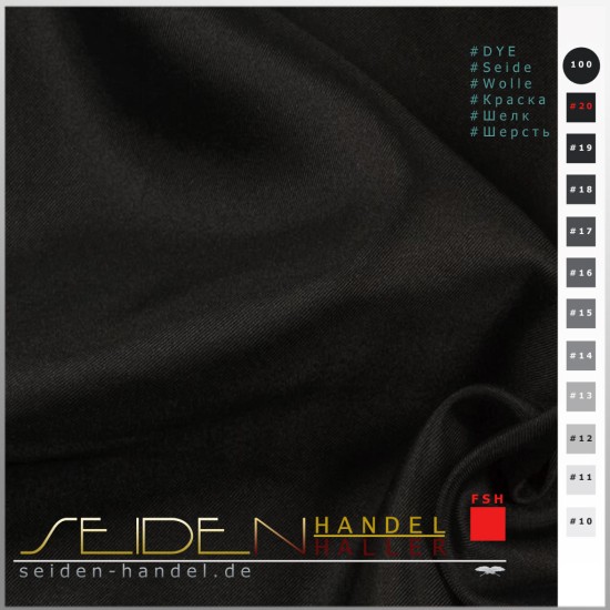 Meterware Twill 10, 140cm, Schwarz