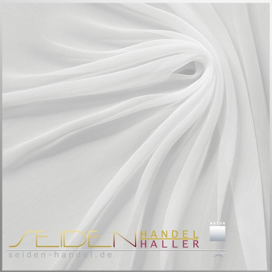 Meterware Crinkle Chiffon 4.5, 136cm, naturweiss