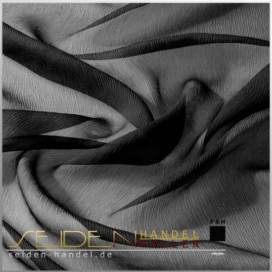 Meterware Crinkle Chiffon 4.5, 136cm, schwarz