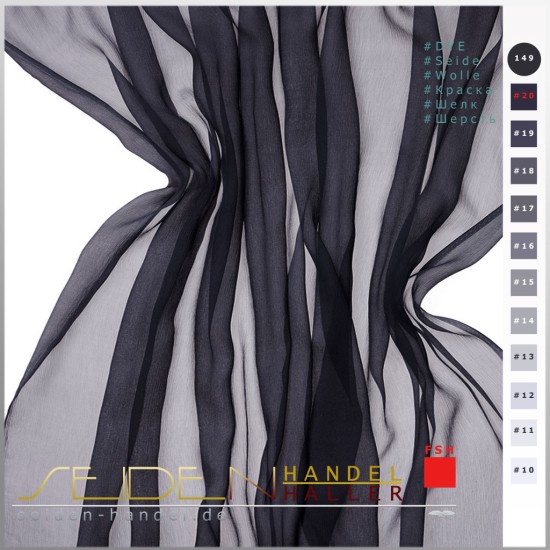 Stoffmuster Crinkle Chiffon 4.5, naturweiss