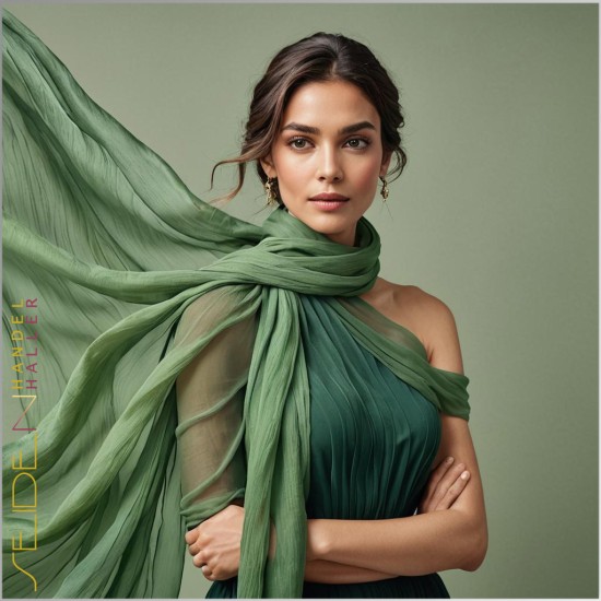 Meterware Chiffon Grün