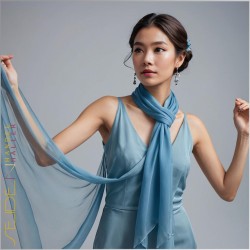 Meterwaren Chiffon Blau