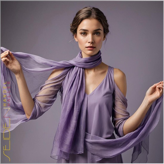 Meterwaren Crinkle Chiffon Violett