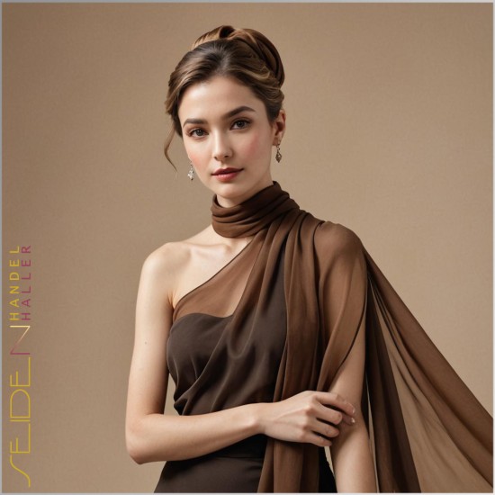 Meterwaren Chiffon Braun