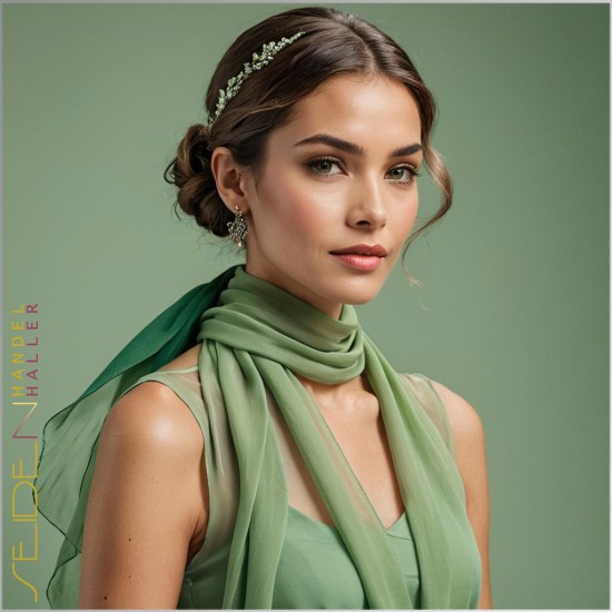 Meterwaren Crinkle Chiffon Grün