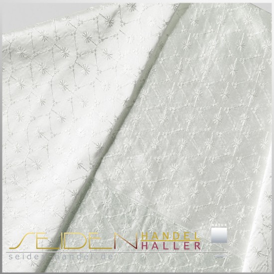 Meterware Dupion Karat, 136cm, naturweiss