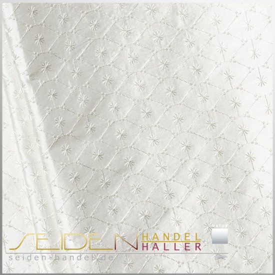 Meterware Dupion Karat, 136cm, naturweiss