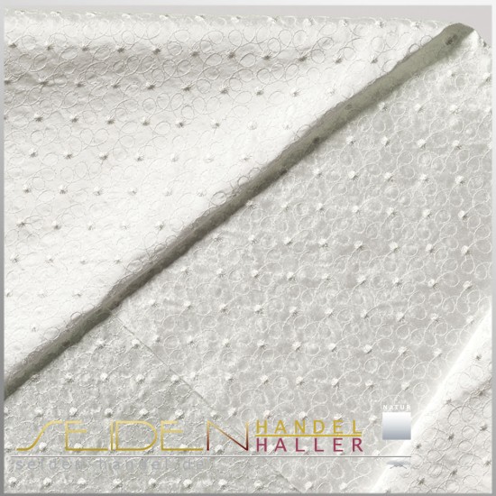 Meterware Dupion Lea, 136cm, naturweiss