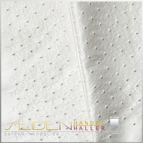 Meterware Dupion Lea, 136cm, naturweiss