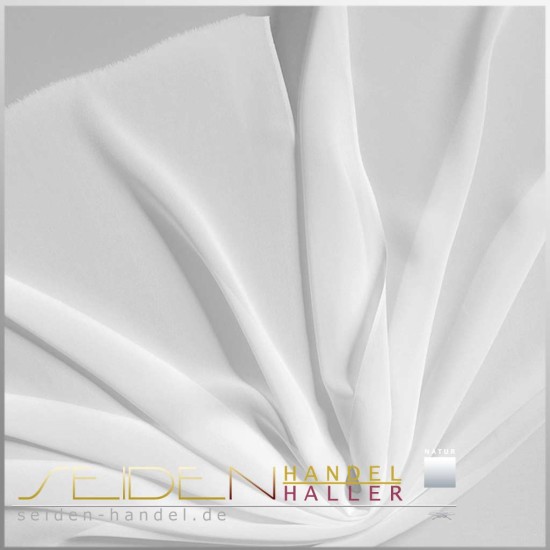 Meterware Stretch Crepe Georgette 16, 138cm, naturweiss