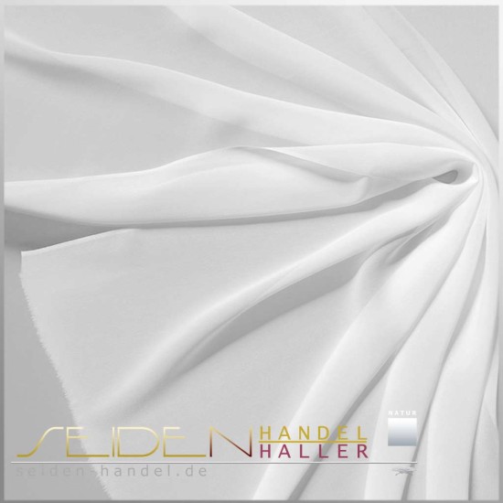 Meterware Stretch Crepe Georgette 16, 138cm, naturweiss