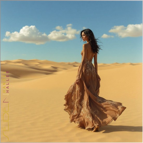 Meterware Crinkle Georgette 08, 136cm, 3m-Coupon, Trendfarbe Mocha Mousse