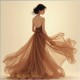 Meterware Crinkle Georgette 08, 136cm, Mocha Mousse
