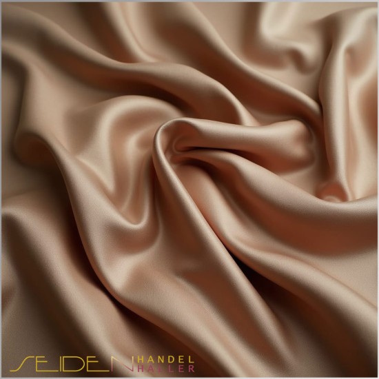 Seidenstoff Luxus Ponge 04, 92cm, Trendfarbe Mocha Mousse
