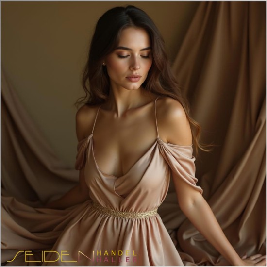 Strickschlauch Singlejersey, 120g/m, Trendfarbe Mocha Mousse