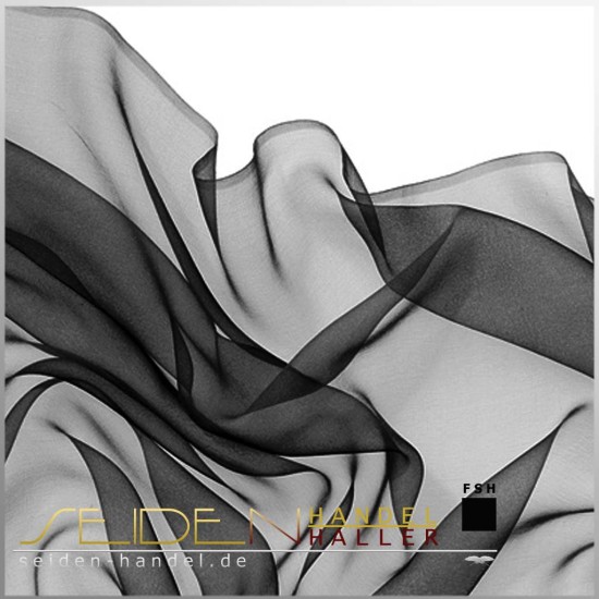 Meterware Chiffon 4.5, 90cm, schwarz