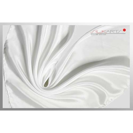 Seidentuch Crepe de Chine 08, Format: 110 x 110cm, naturweiss